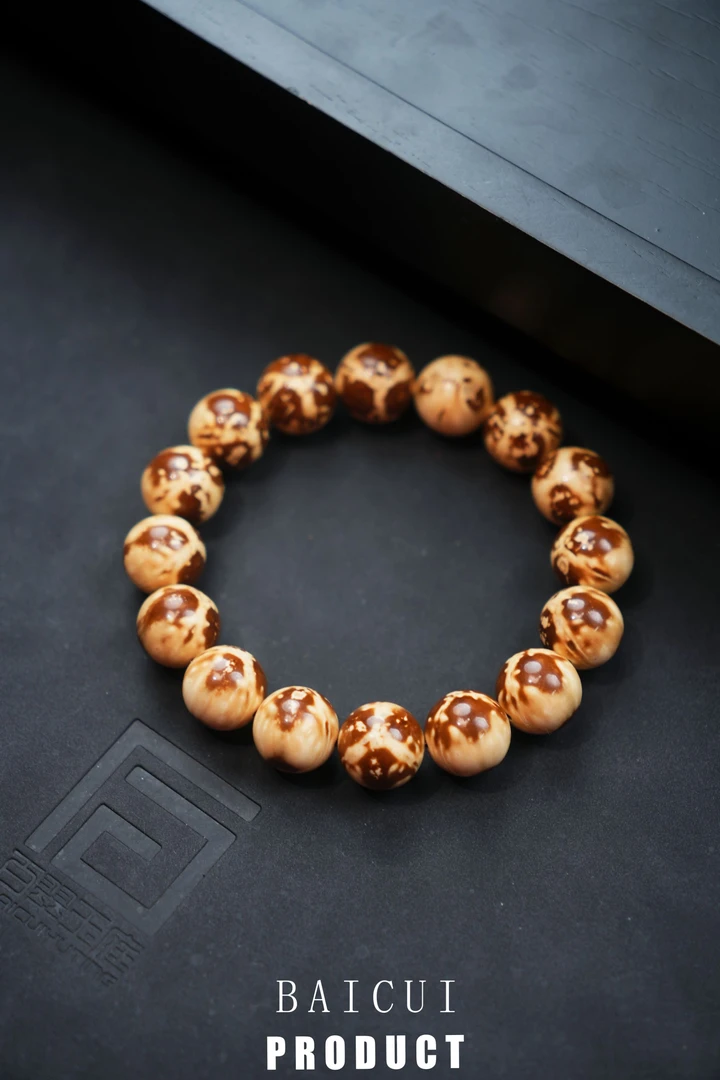 4537熊猫半实心正圆光珠卡14+尺寸紫金鼠手串