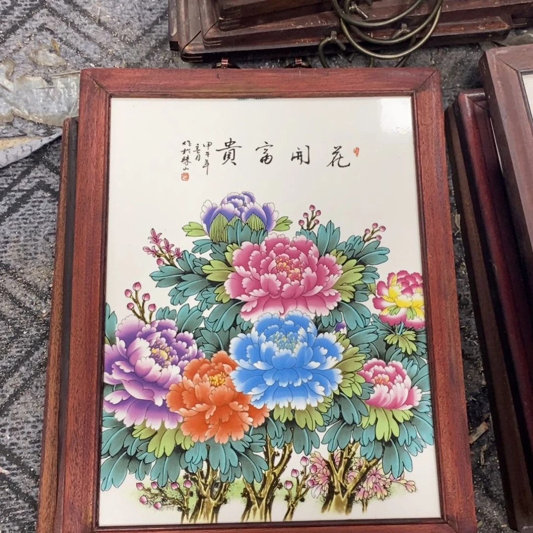 瓷片37*28*1景德镇瓷板画柴窑烧制