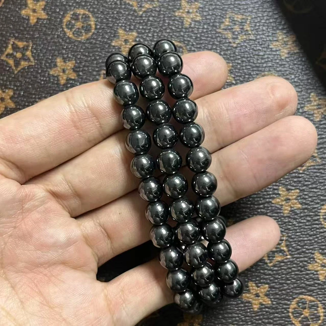 欧美跨境黑石圆珠8*8手串