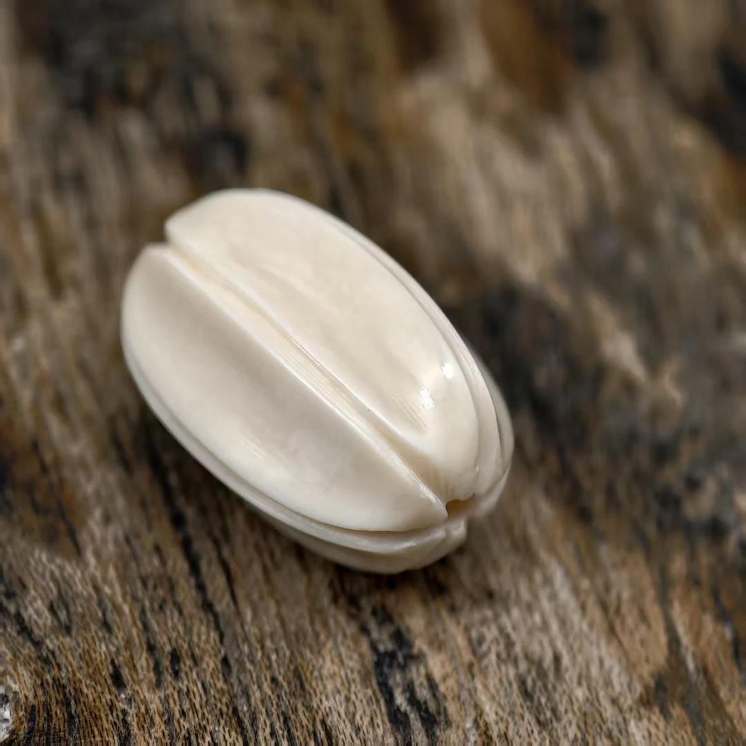 T609【杨桃】精品猛犸象牙14.8*9.9左右文玩顶珠腰珠弟子珠精工配饰