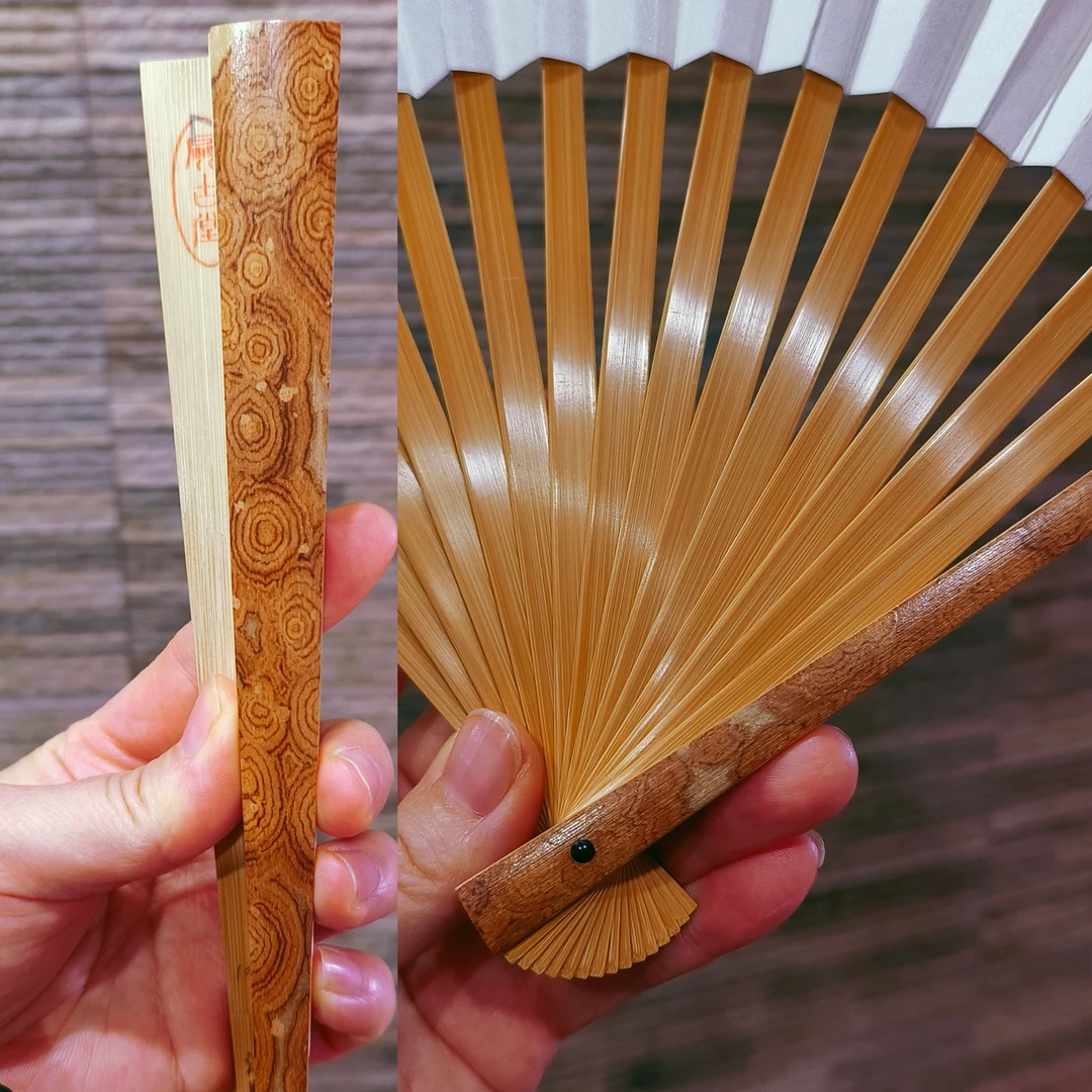 重器 非遗大师江贻兵手工制老料越南湘妃竹稀少满花95寸扇子100