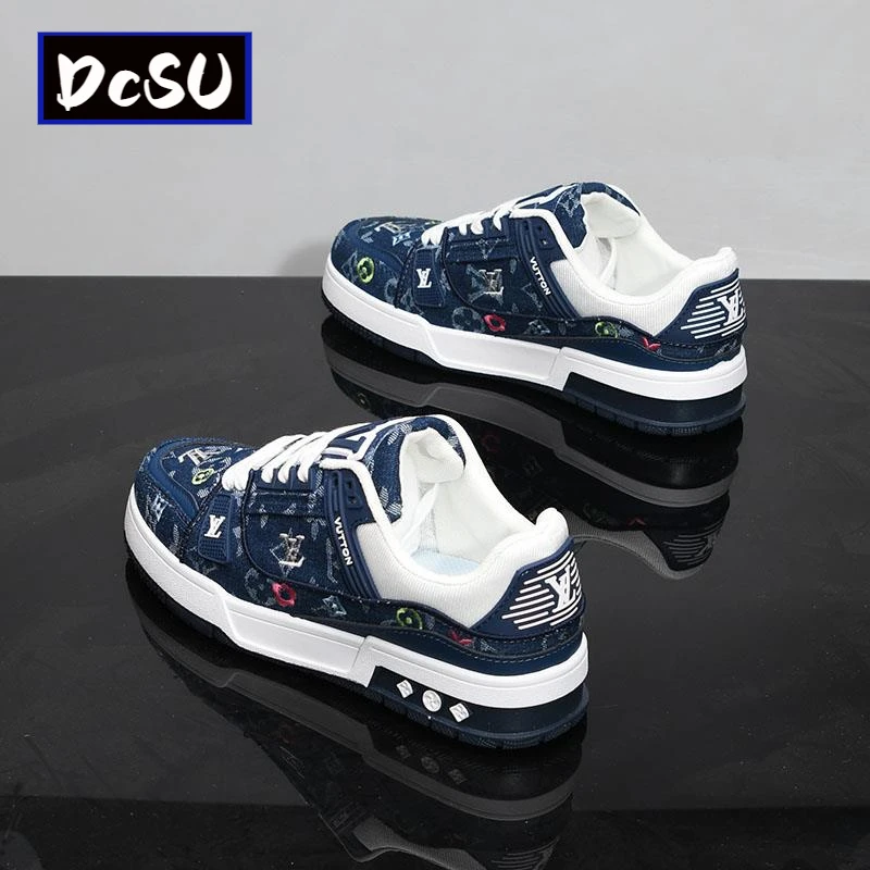 【香港DcSU&Shoes官方正品】春季刺绣男鞋2025新款潮低帮帆布鞋男女