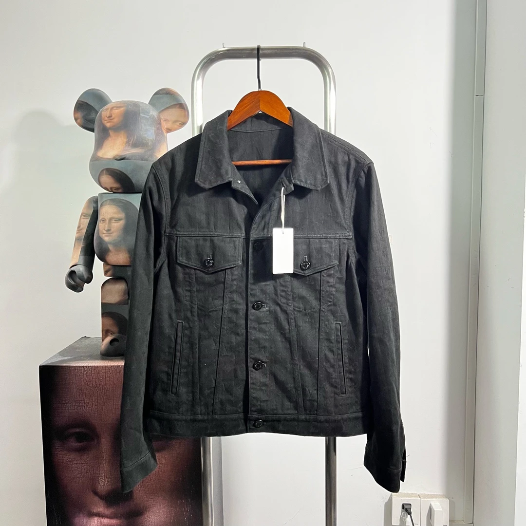 99新 LouisVuitton/路易威登 黑色满印牛仔外套 v2108尺码50