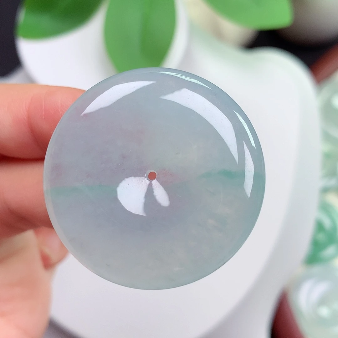 翡翠未镶嵌颈饰平安扣 35x6.3mm