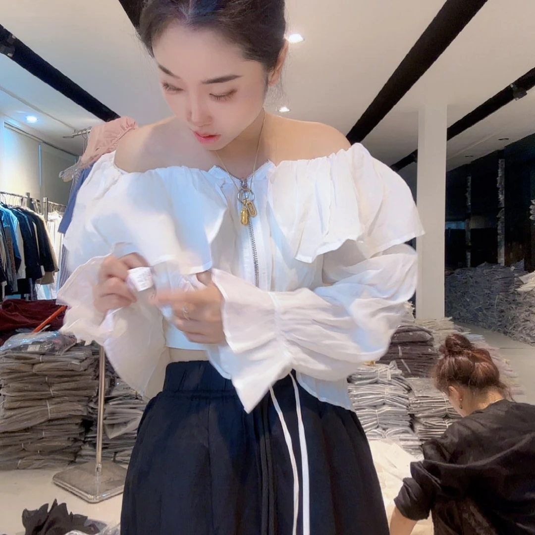 里安家苎麻白色上衣