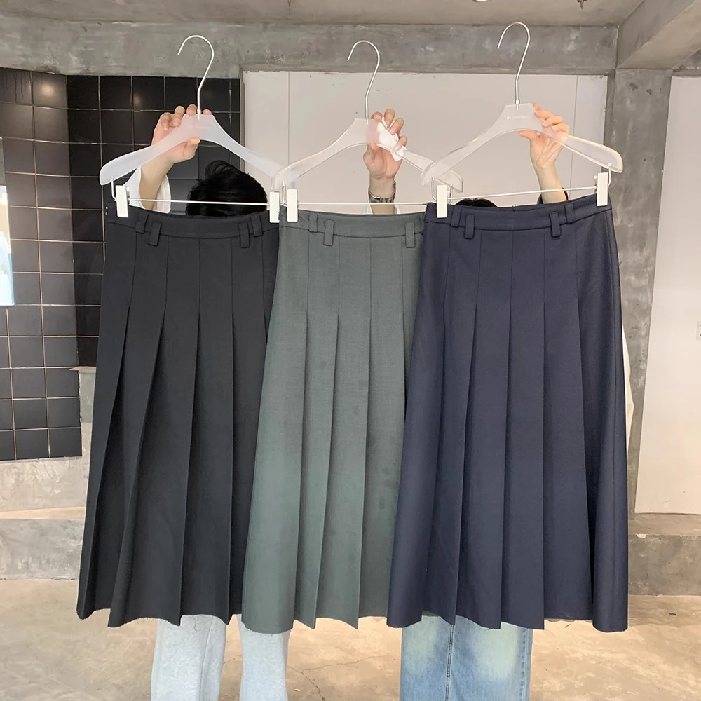 【清】NO退换ONEXH·IN choose u2025百搭韩系重工百褶裙西装裙