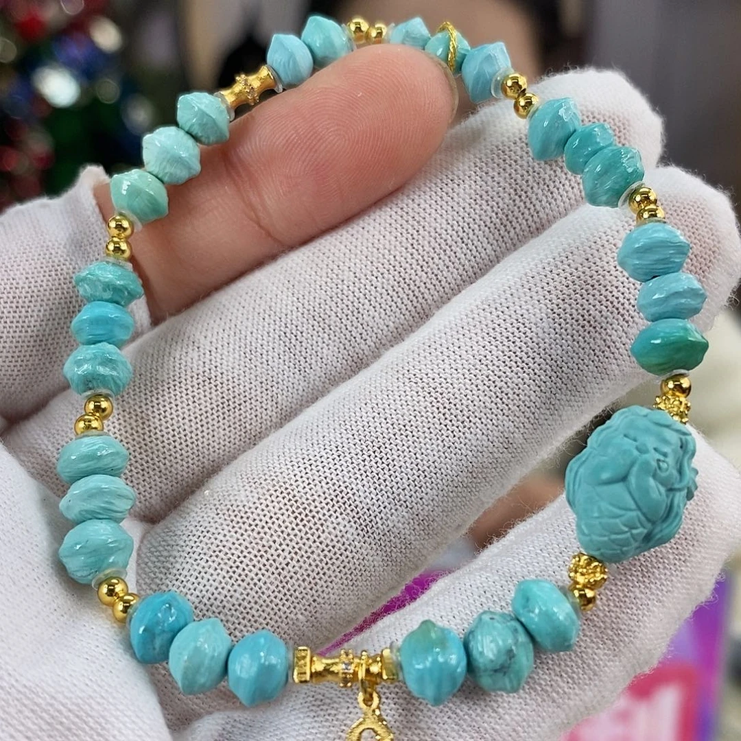 绿松石银S925镀金镶嵌珠宝奇石