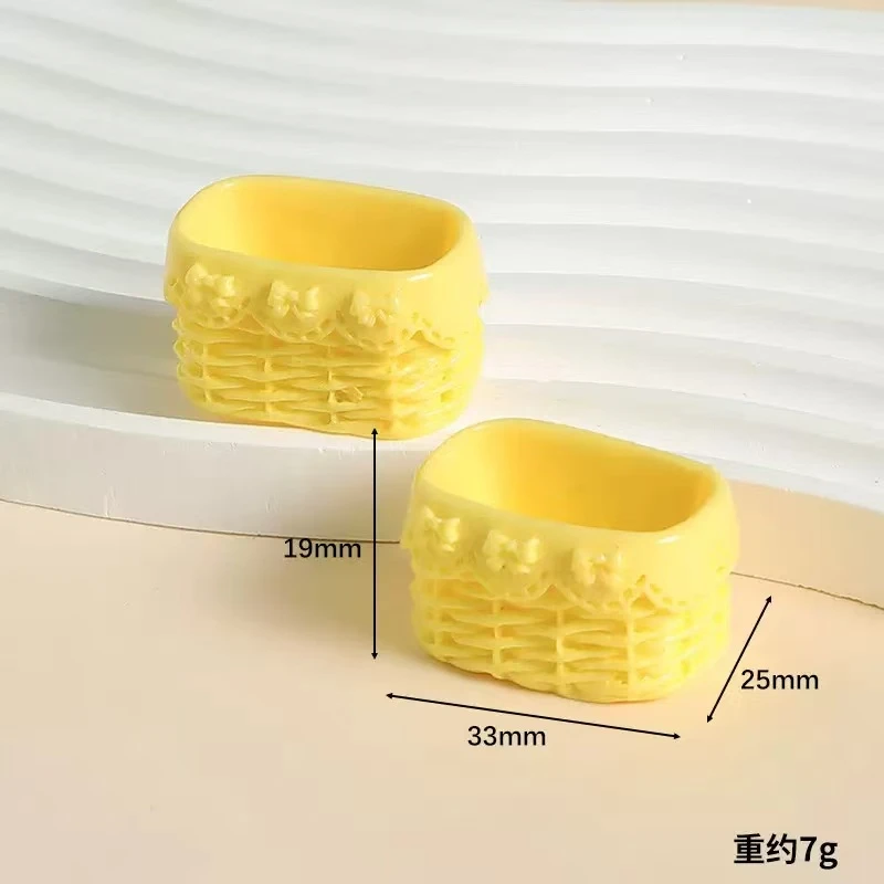 真食玩花边篮筐编织篮子可作diy手工奶油胶冰箱贴发夹材料底托