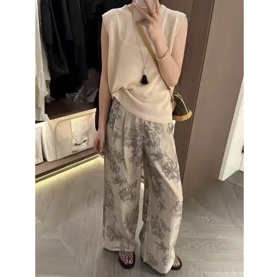 【热卖】青花瓷薄款短裤直筒裤休闲裤扎染新中式透气百搭防紫外线