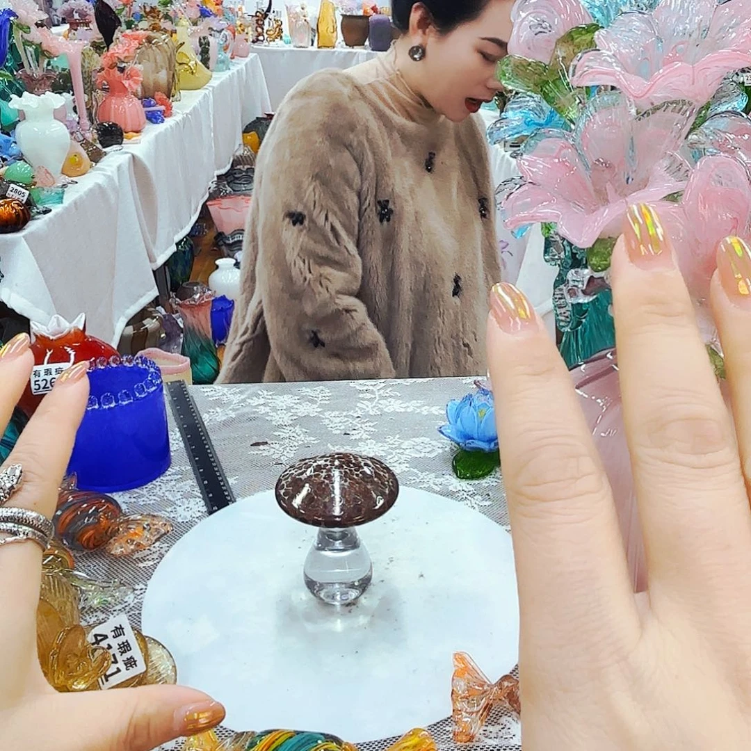 蘑菇琉璃花瓶花器艺术品