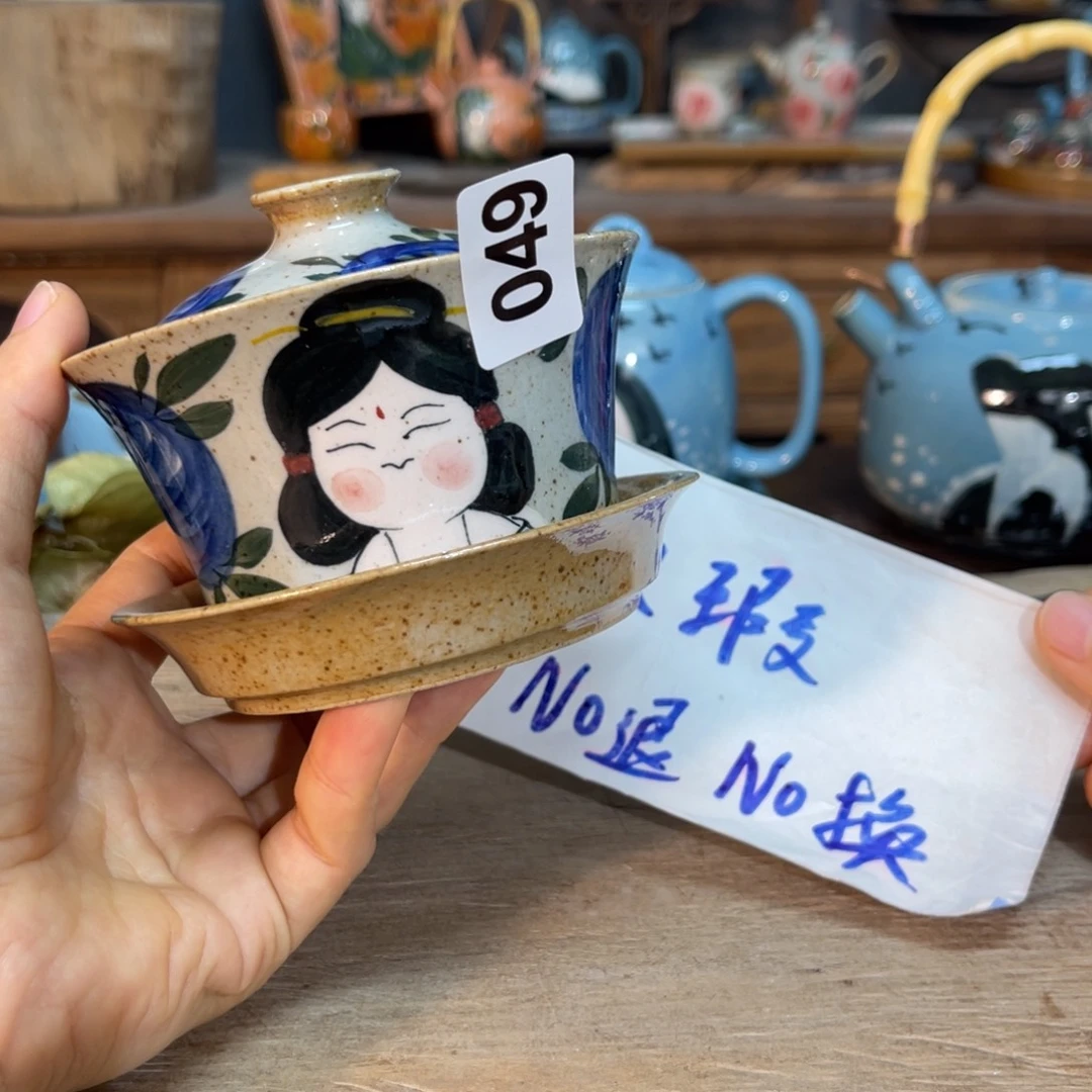 华****壶素浅陶瓷手工手绘