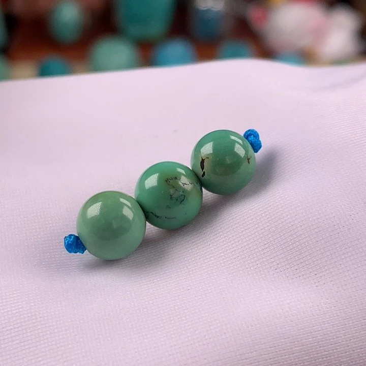 未镶嵌绿松石珠宝奇石7.7-7.4mm