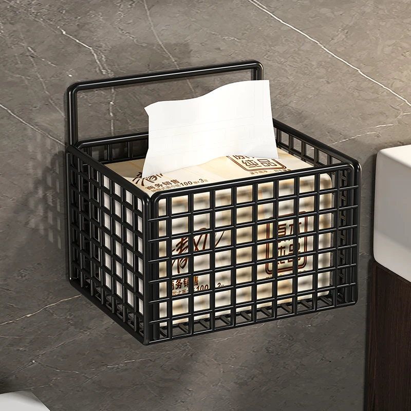卫生间纸巾盒免打孔厕所厕纸盒抽纸盒壁挂式放置卫生纸卷纸置物架