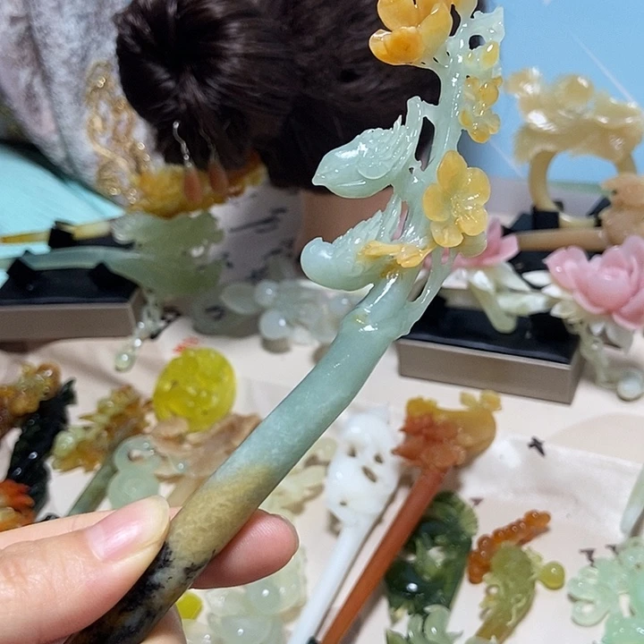 别****未镶嵌岫玉发簪发簪