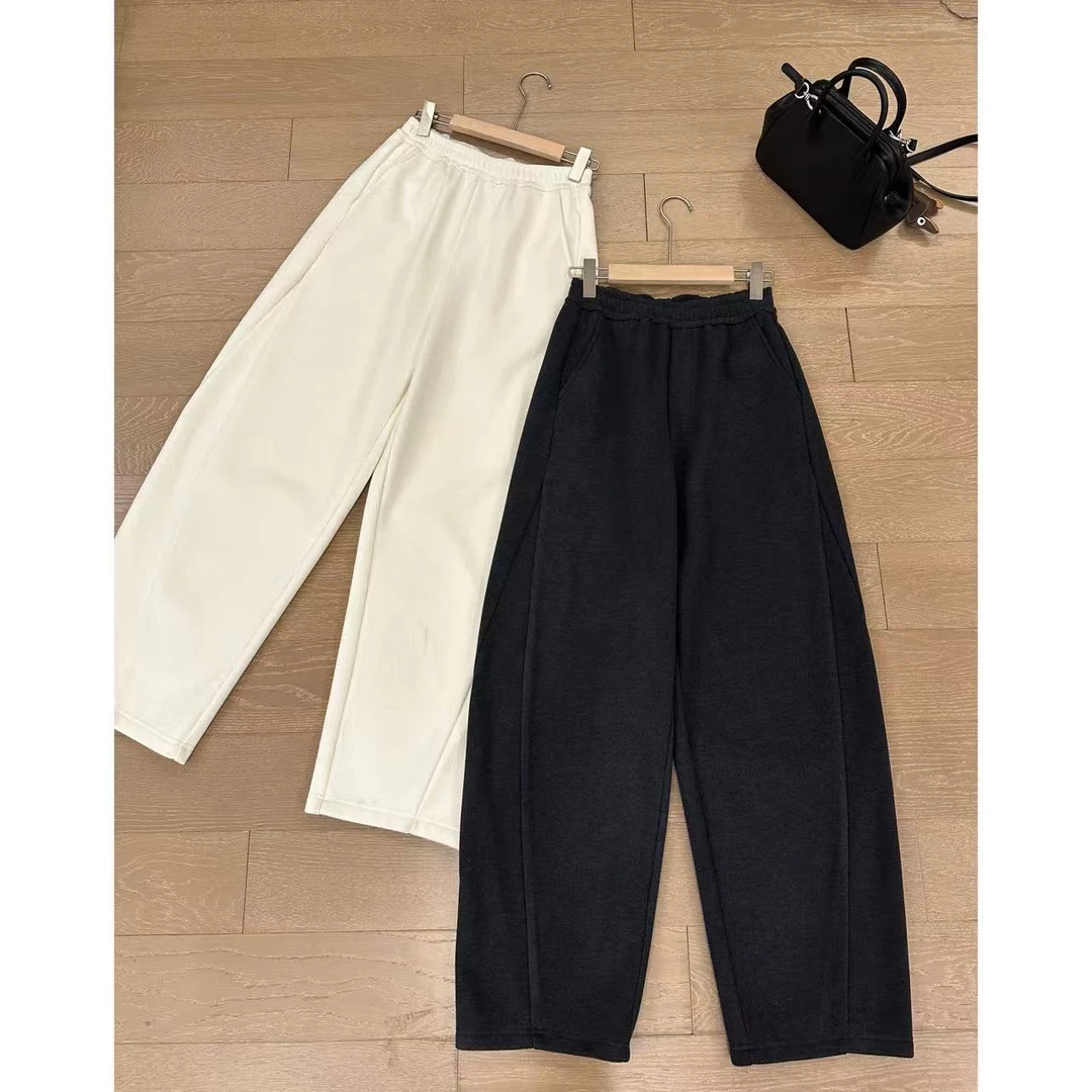 小静静一会【弧形立裁香蕉裤】冬季松紧腰百搭休闲裤2412B5911