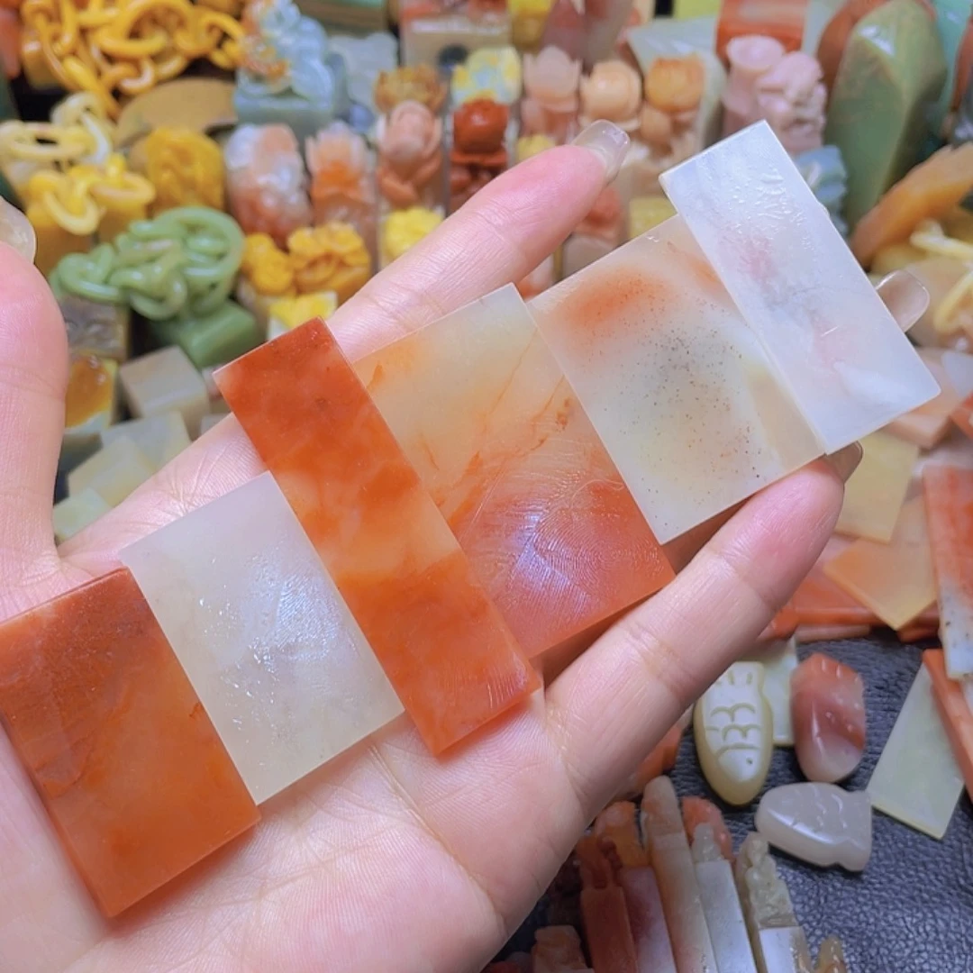 青田石印石片片一组