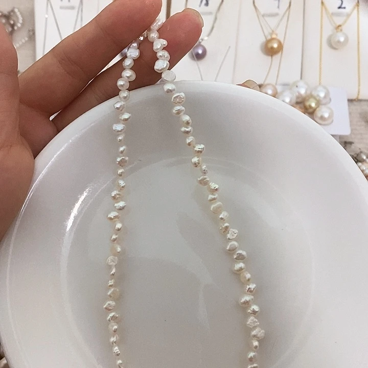 颈饰银S925镶嵌淡水珍珠