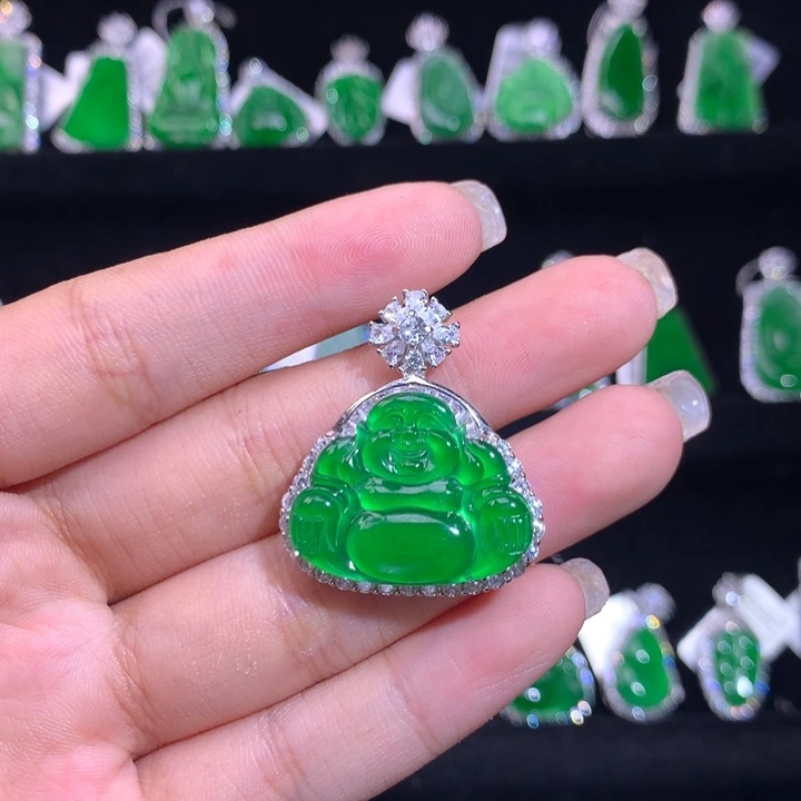 【闪购商品】颈饰银S925镶嵌翡翠天然翡翠