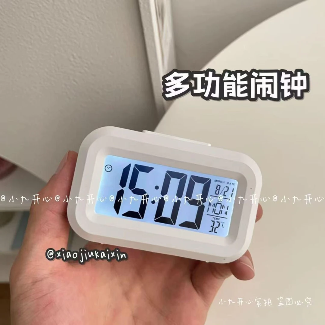 闹钟学生用带夜光床头简约创意电子钟多功能小时钟宿舍闹铃贪睡钟