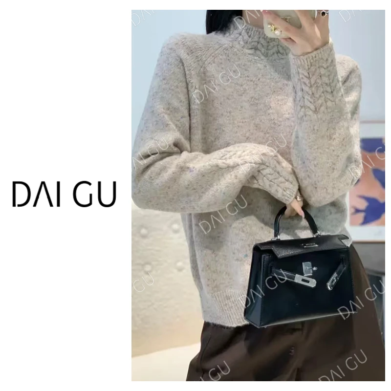 秋冬新款长袖针织衫上衣宽松女装保暖显瘦毛衣打底B3555