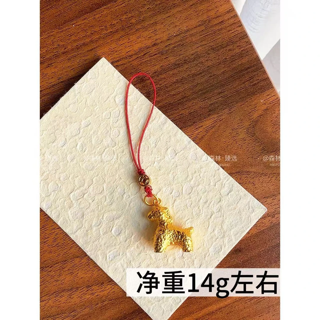 铜镀金 X-34【马上有钱手机链钥匙扣包挂件】