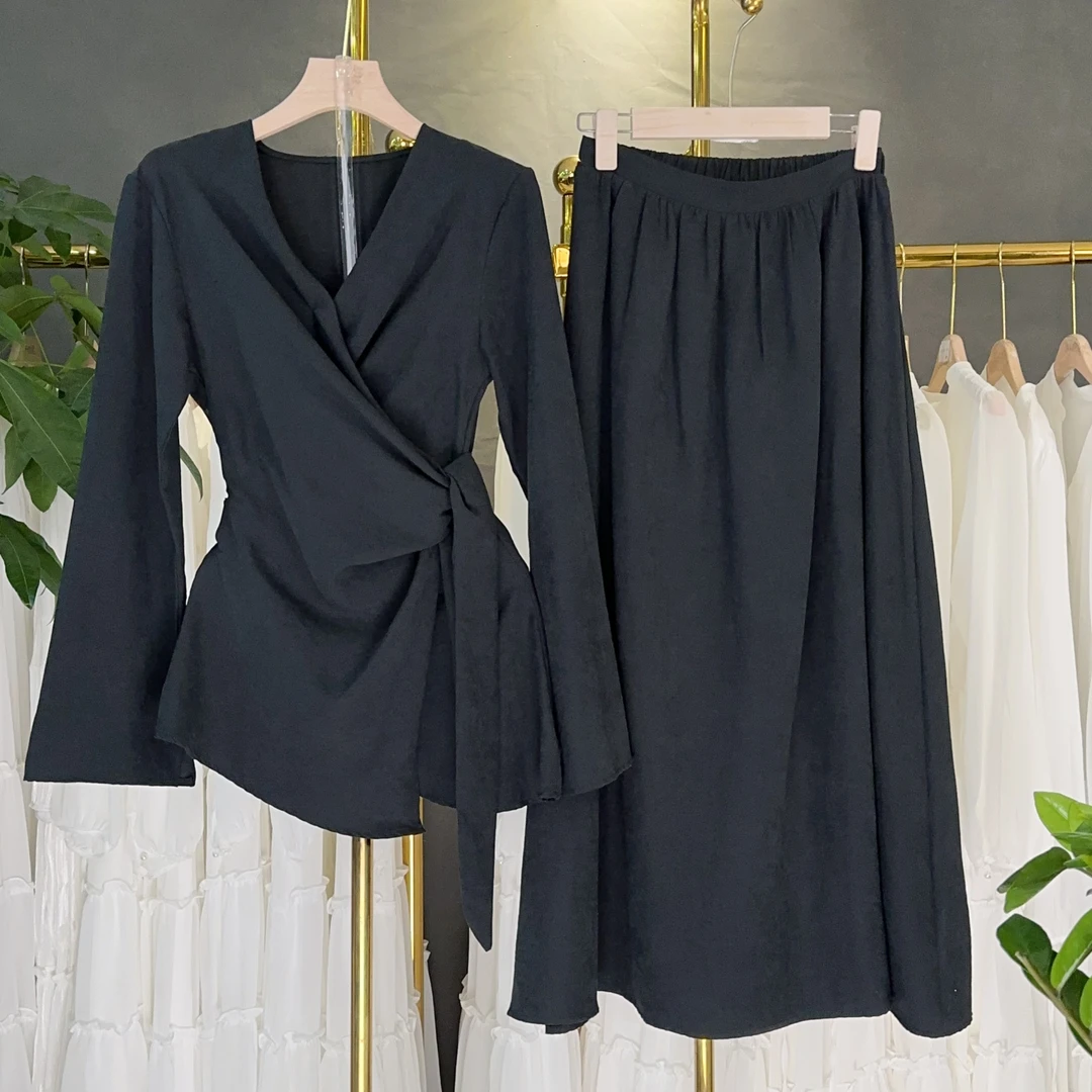 【RG2051】2025年新款时尚气质百搭减龄显瘦休闲裤套装