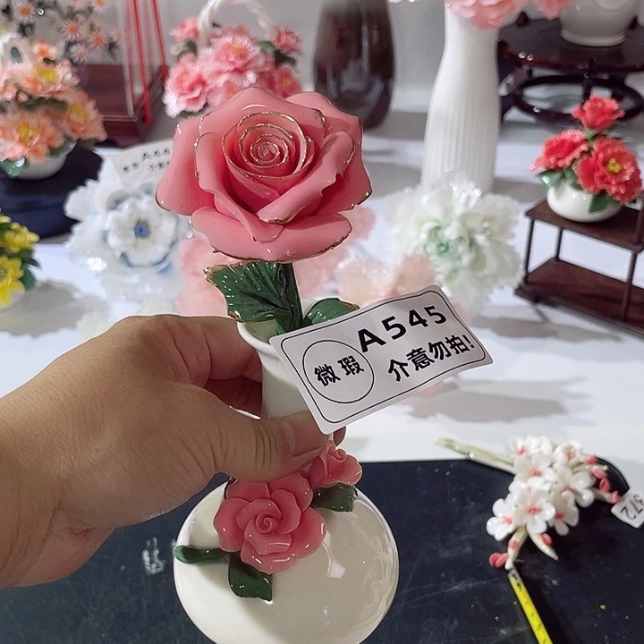 瓷片纯陶瓷手工捏花