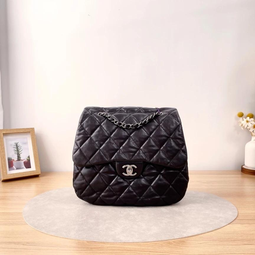 95新 Chanel/香奈儿 11A黑银链条单肩包/8586