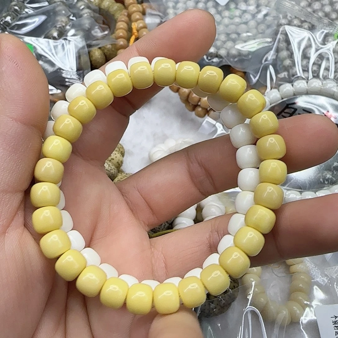 星月菩提手串100白玉菩提87桶单圈