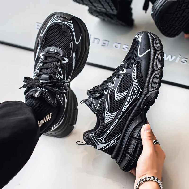 莆田男鞋2025秋季潮牌高级感痞帅增高老爹鞋青少年软底轻便运动鞋