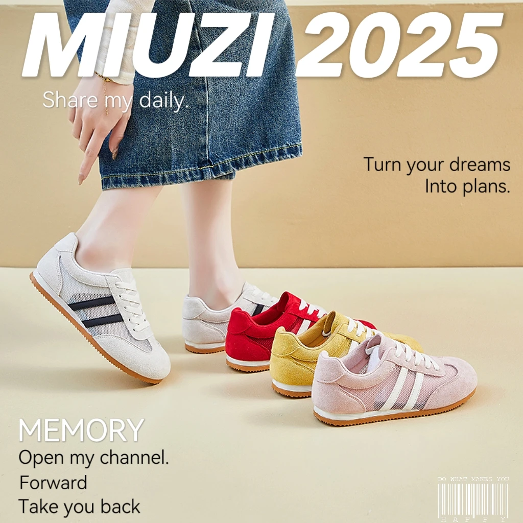 【外贸尾单】日系夏季网面透气多巴胺德训鞋女 休闲百搭跑步休闲鞋