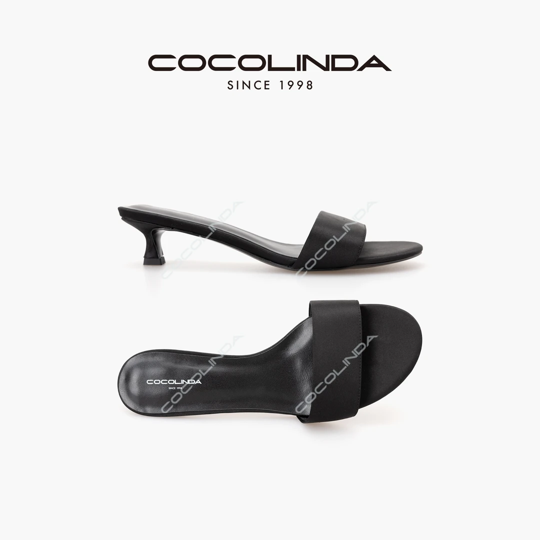 COCOLINDA | Row真丝布法式优雅缎面猫跟拖鞋X2793