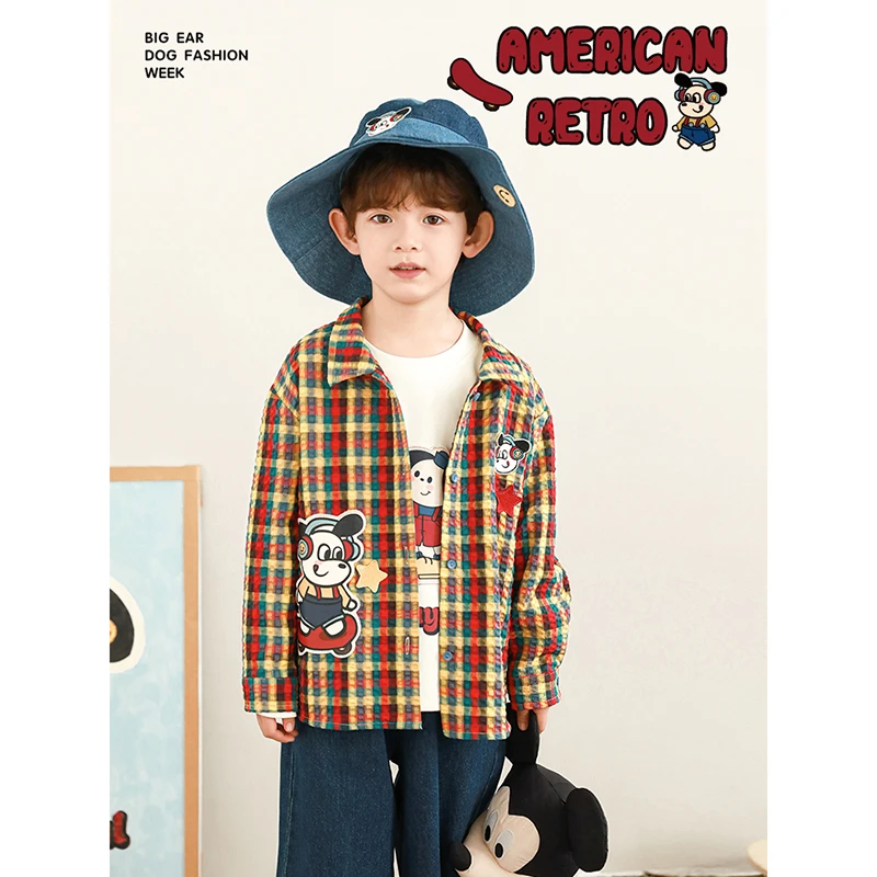 YOEHYAUL/幼悠春一波 【星星笑脸狗】洋气长袖春季系列衬衫 GC3255