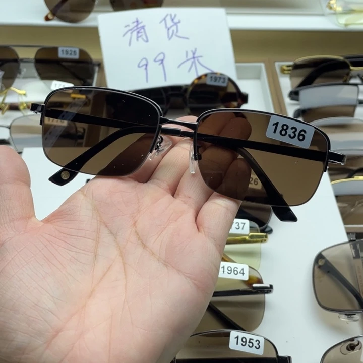 茶水晶半框眼镜 1836