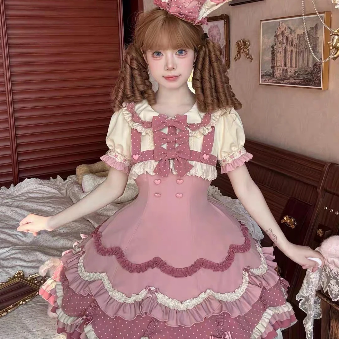 【兔蕾芭菲】现货秒发 樱姬Lolita原创设计OP可爱小蛋糕风Lolita