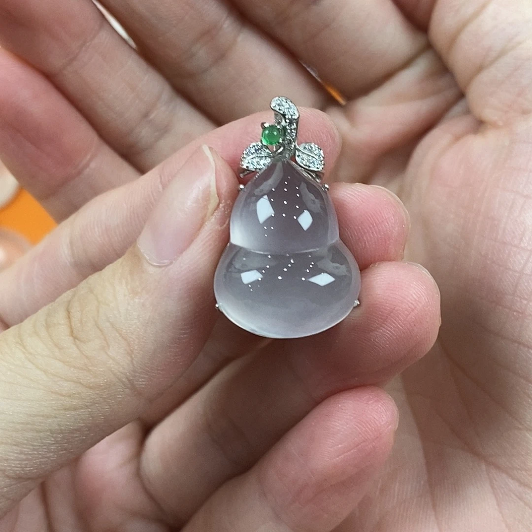 银S925镶嵌吊坠石英质玉