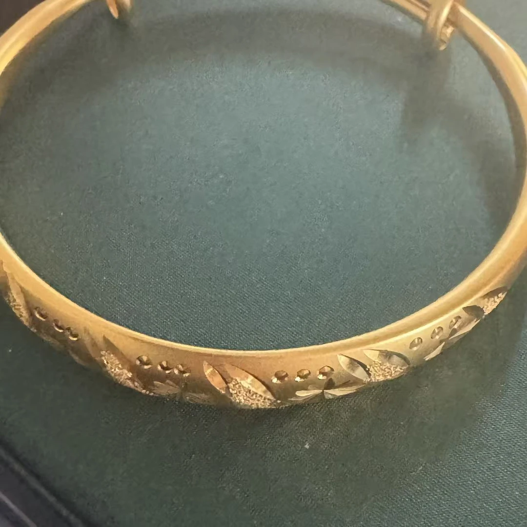 纯箔时尚推拉手镯满天星黄hr102001