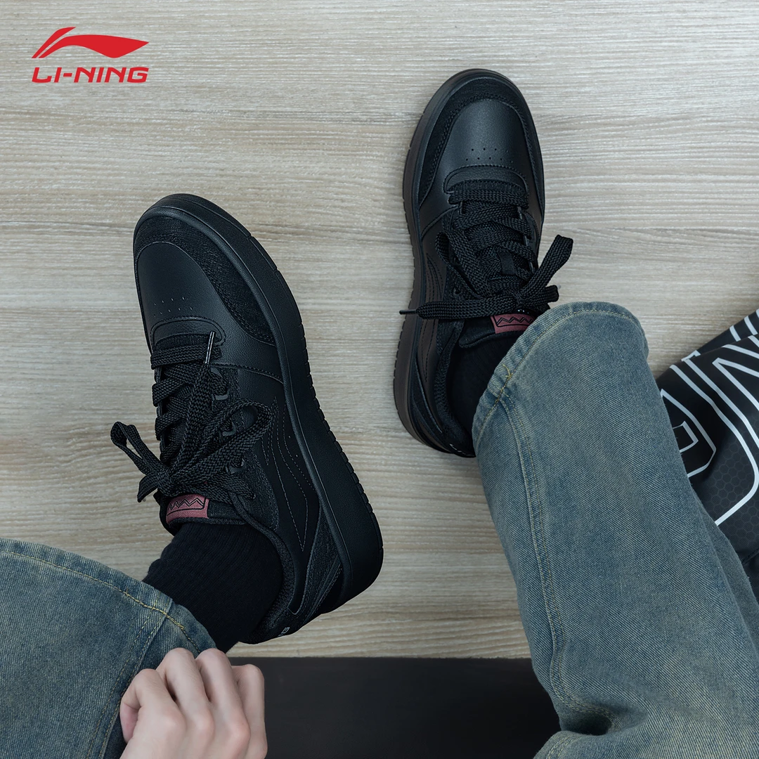 李宁元宝V3男鞋板鞋夏季新款低帮轻便休闲鞋百搭商务黑色鞋子男款