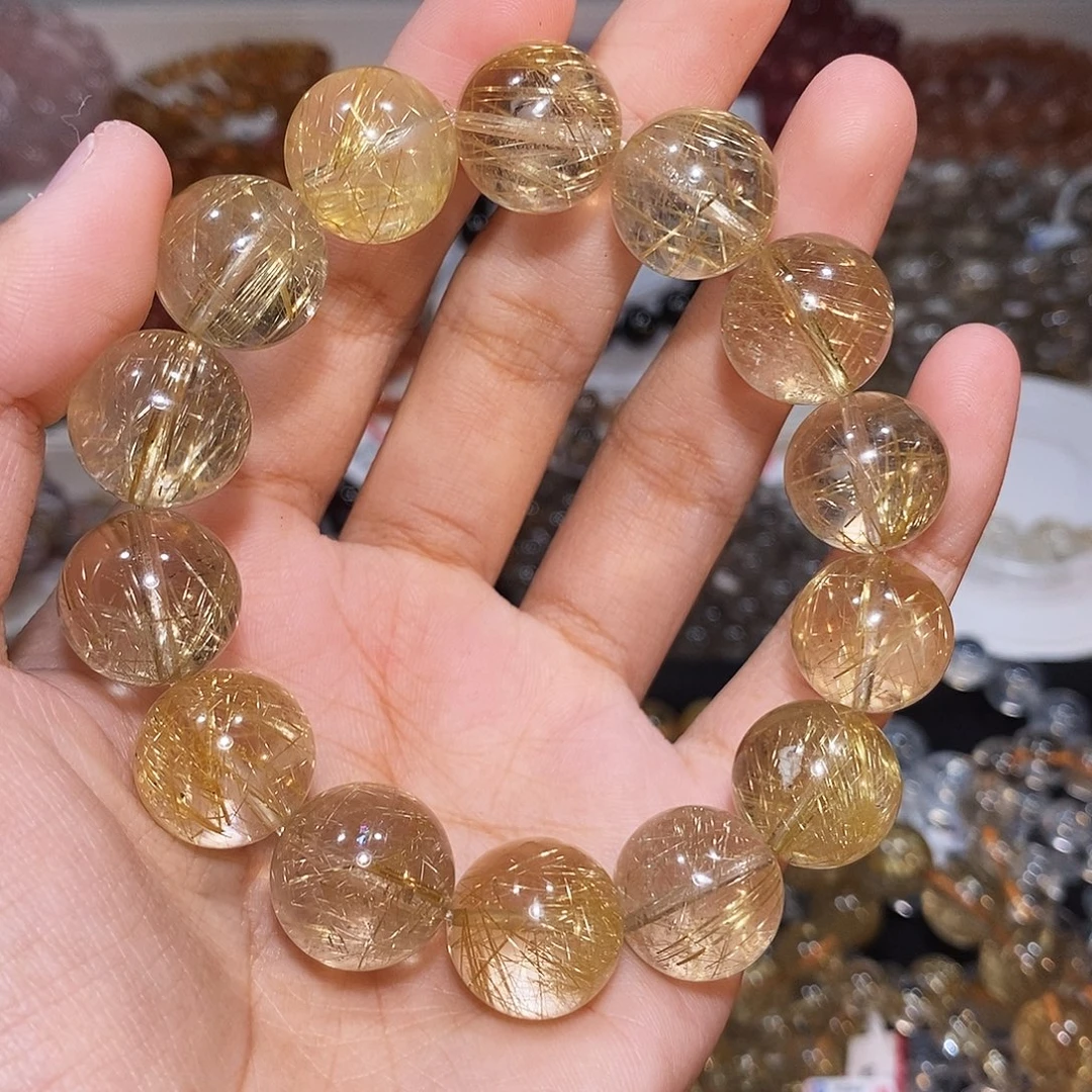 发晶手链未镶嵌发晶15mm