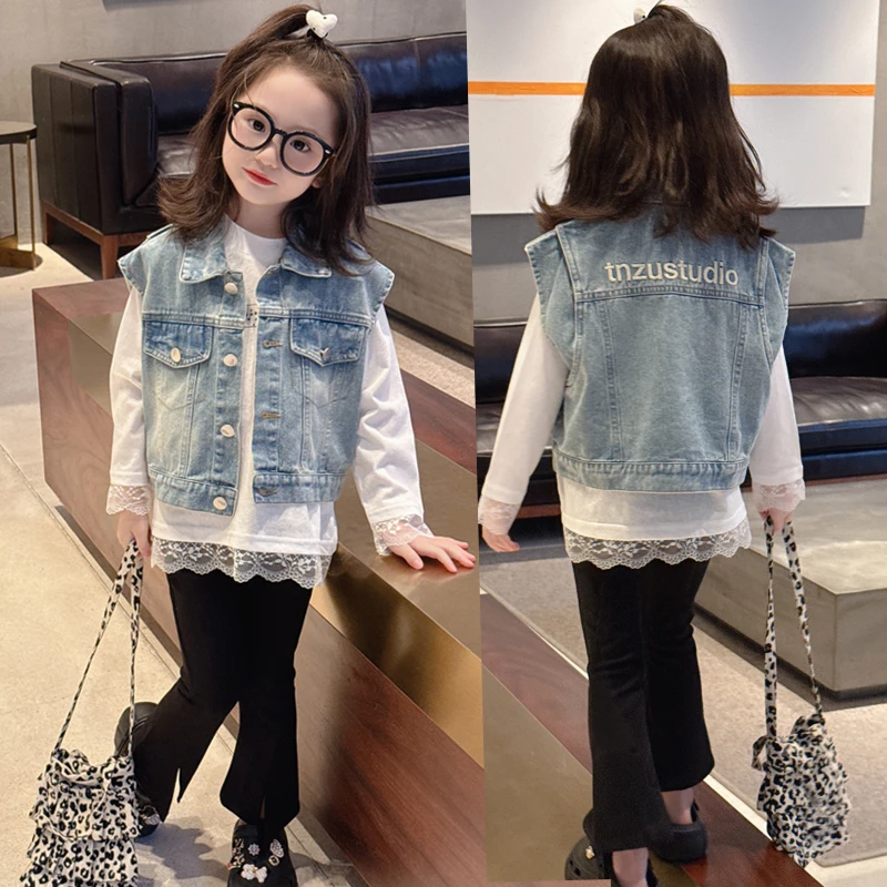 【亦云】WWLL定制童装宝宝春装女宝宝牛仔马甲女童牛仔背心洋气