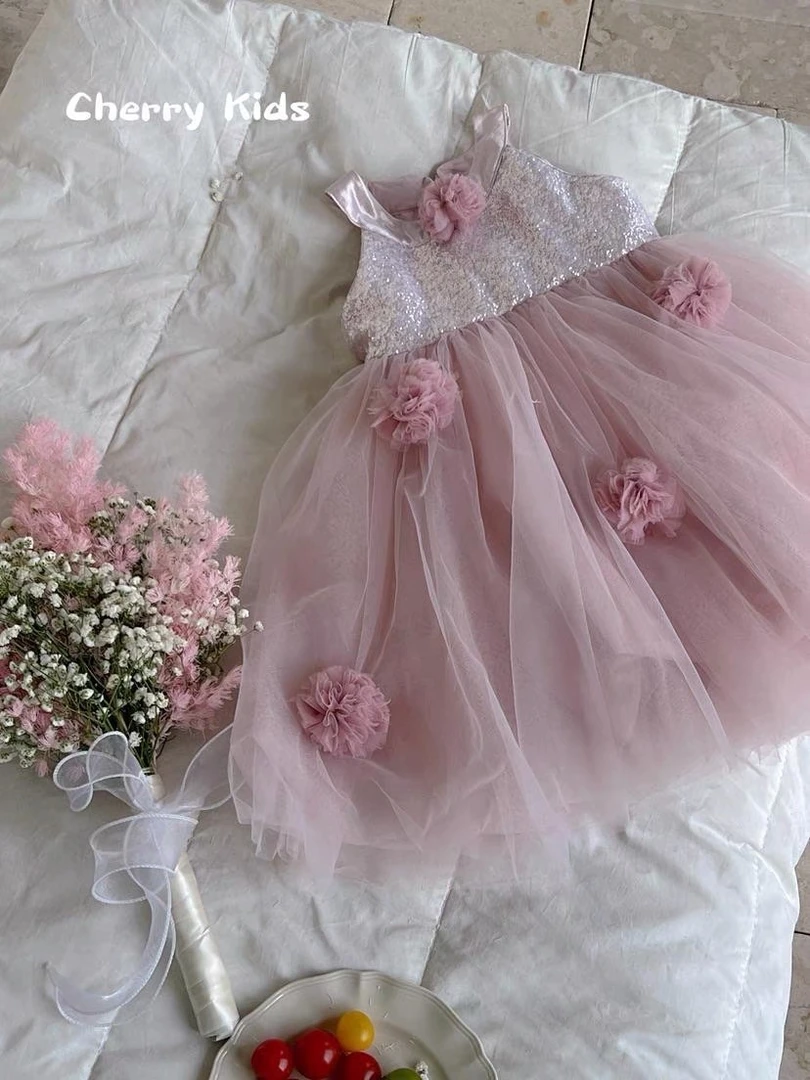 女童公主裙2025春夏新款儿童可爱小童洋气蝴蝶结背心裙礼服公主裙