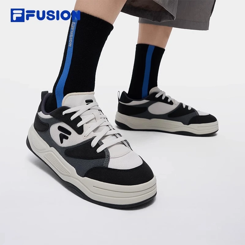 FILA FUSION正品斐乐BANK男板鞋新款休闲百搭透气板鞋T12M532913F