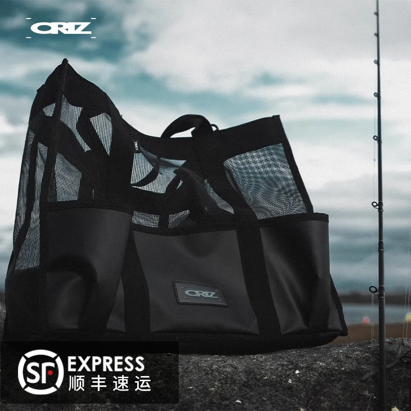ORIZ户外休闲网眼大容量沙滩包多口袋可单肩可手提