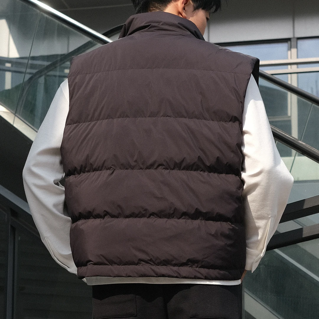 秋冬男士休闲白鸭绒羽绒马甲男冬季防寒保暖宽松立领休闲背心坎肩