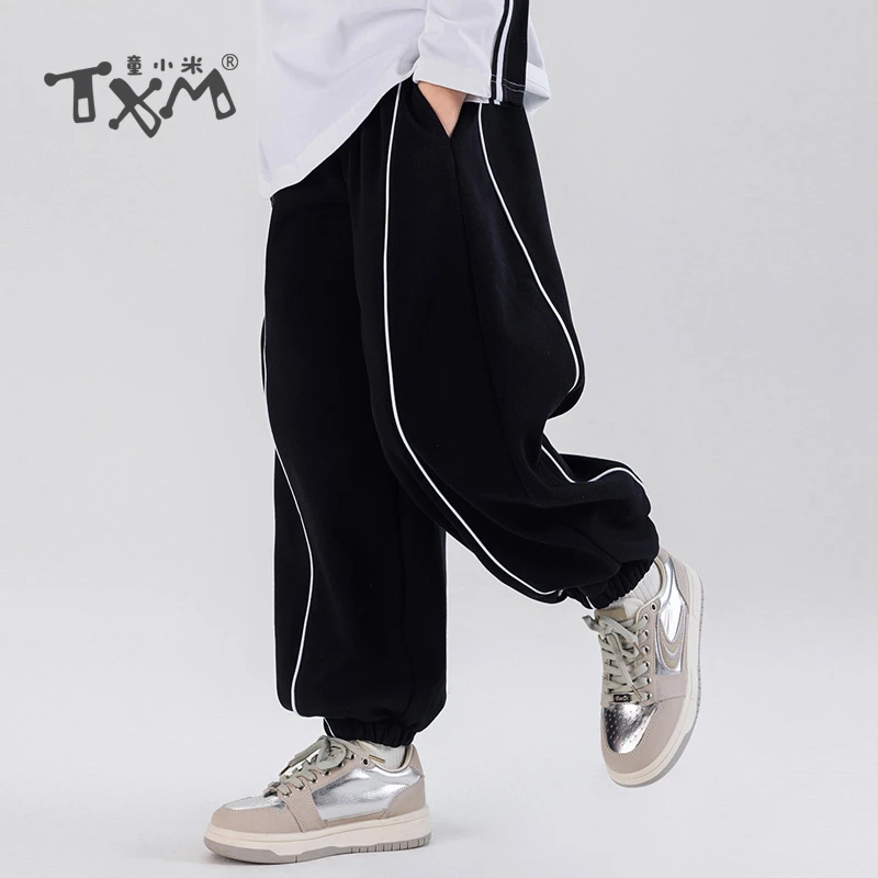 儿童秋装新款韩版运动裤中大童春季洋气休闲裤中大童秋季撞色卫裤