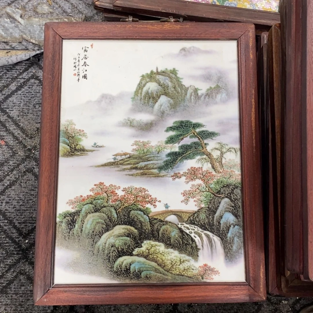 瓷片37*28 景德镇瓷板画柴窑烧制