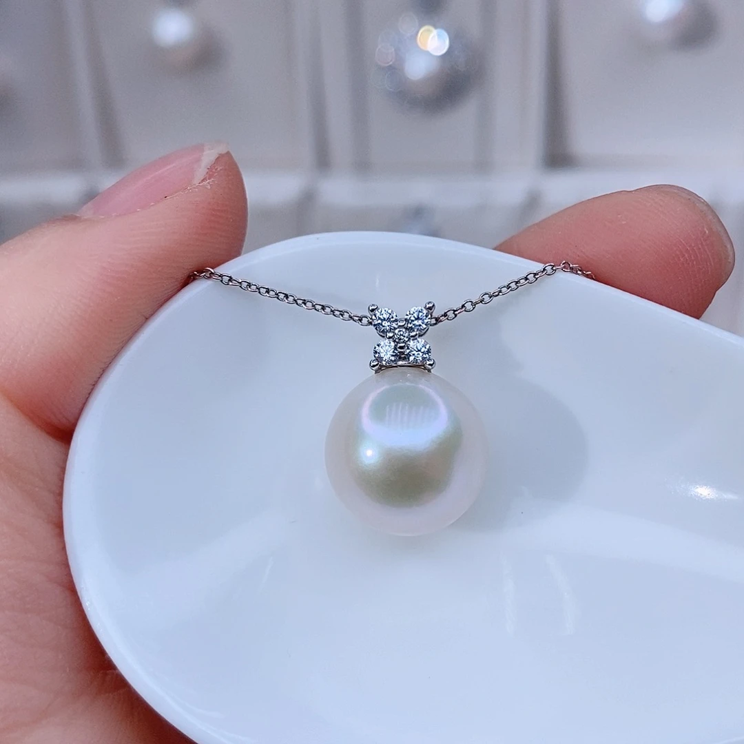 颈饰银S925镶嵌淡水珍珠