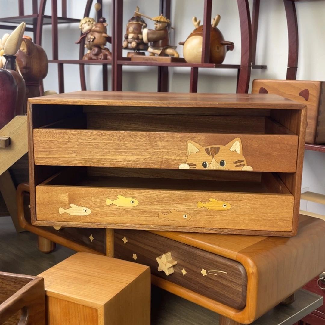 木猫鱼双层大抽屉