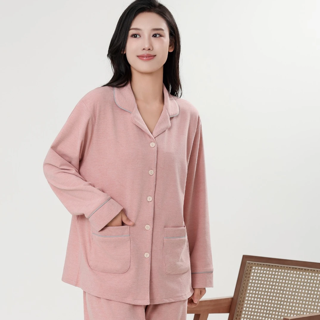 德绒长袖睡衣春秋冬款居家服羊毛蚕丝9325