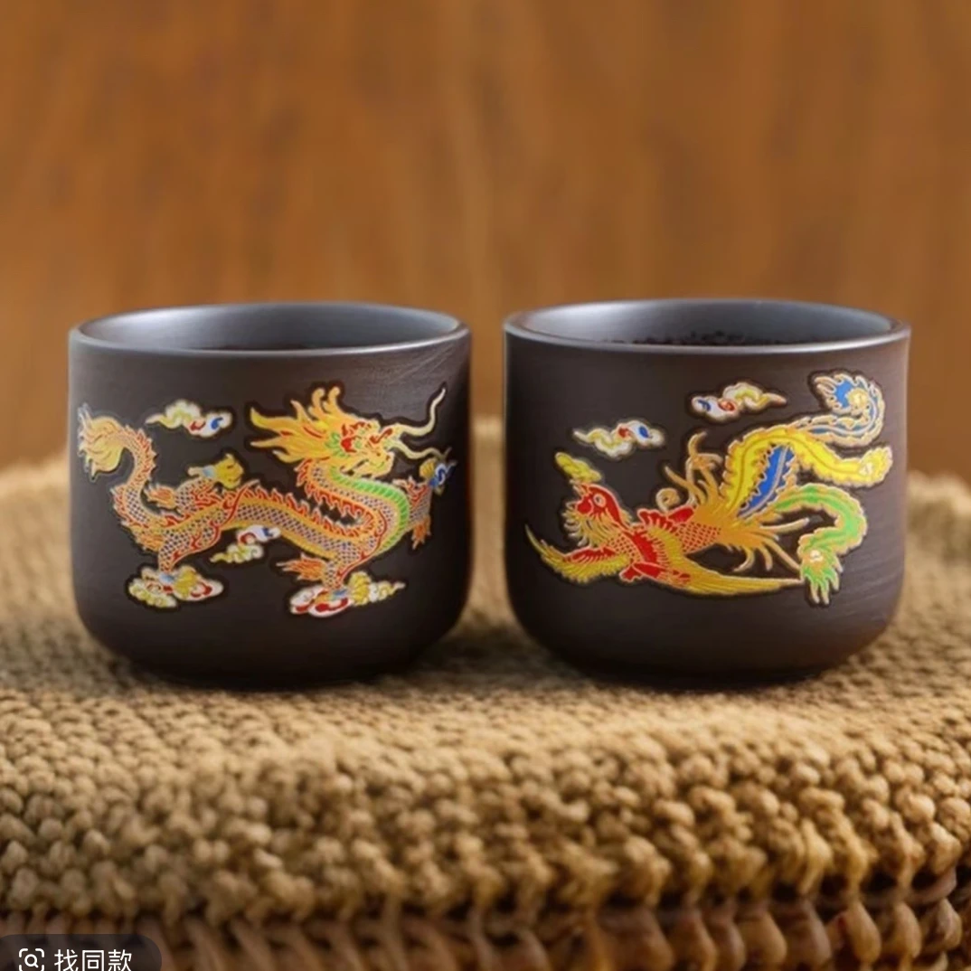 龙凤呈祥感温变色扳指杯